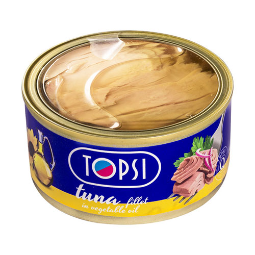 26 کنسرو ماهی فیله تن در روغن گیاهی تاپسی - 180 گرم